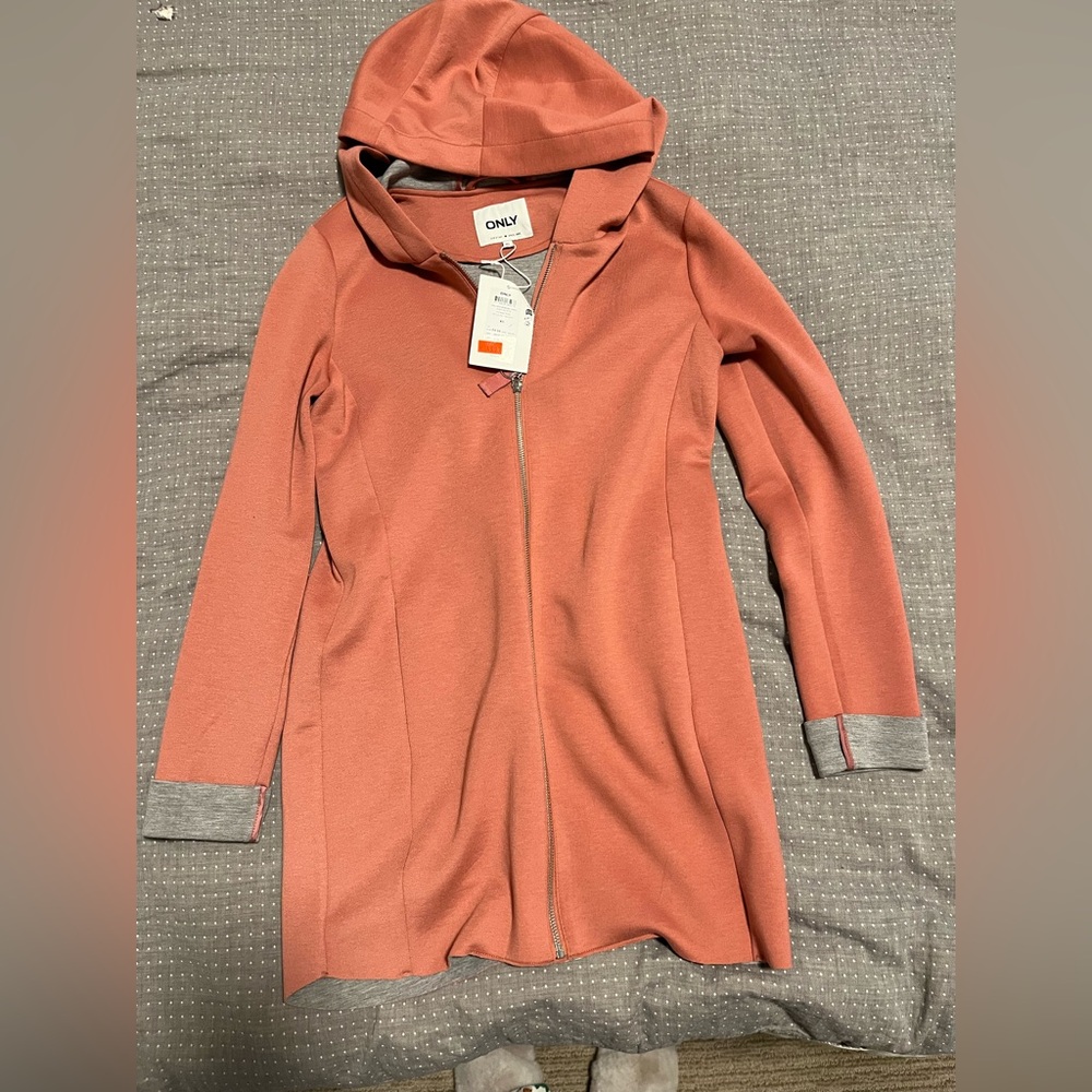 ONLY brand long pink hoodie